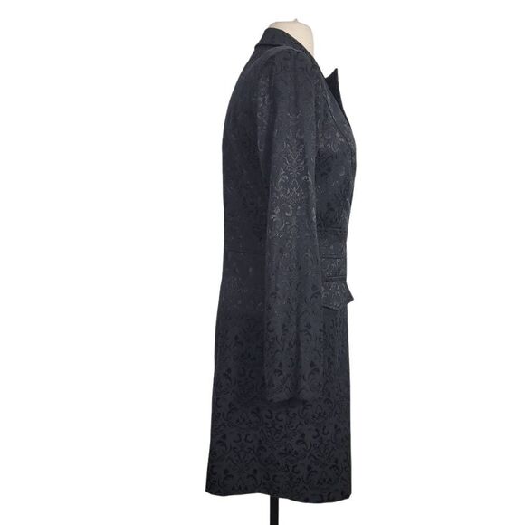 Vtg 90s Charlotte Russe Jacquard Black Jacket Sz 5/6 Button Front Goth Vampire - Picture 3 of 10